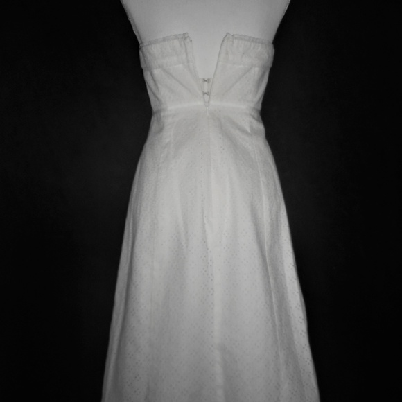 J. Crew White Eyelet Strapless Sheath Dress 4 - Picture 6 of 8